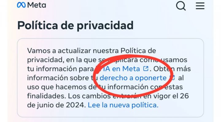 La nova política de privacitat de META (IA Meta) i com oposar-te
