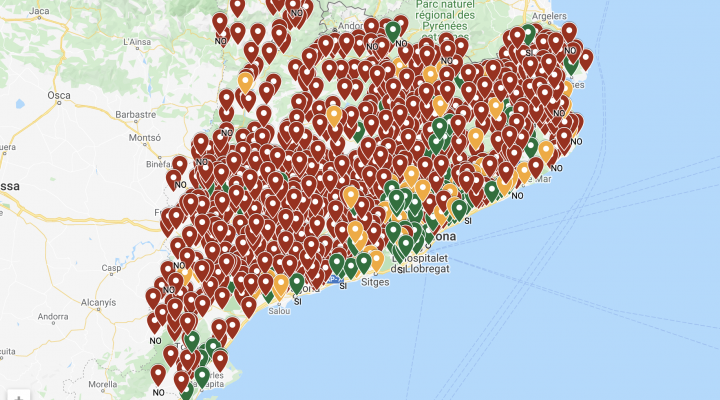 Mapa del grau de compliment de la Llei de Transparència dels ajuntaments catalans
